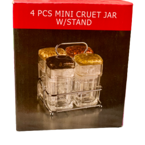 Mini Cruet Jar with Stand- 4 Pieces